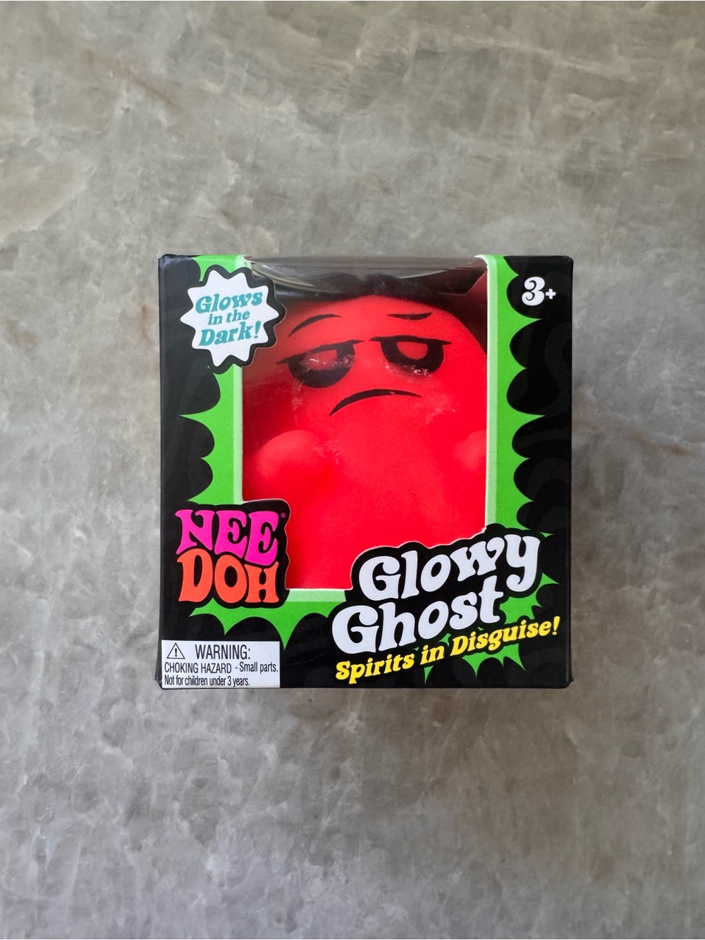NeeDoh Glowy Ghost Squishy - Red (Glows in the Dark)